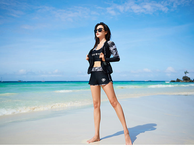 Women's Long Sleeve Rash Guard Set | UV Protection Surfing Swimsuit