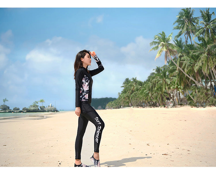 Women's Long Sleeve Rash Guard Set | UV Protection Surfing Swimsuit