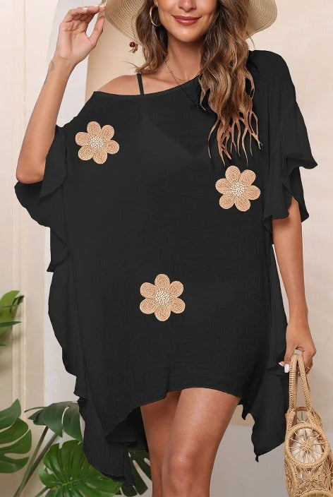 Women's Plus Size Beach Cover Up | Sun Protection Transparent Tunic Dress