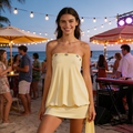 Sisterlinda Women's Backless Bodycon Mini Dress | Metal Hollow Detail Party Beachwear