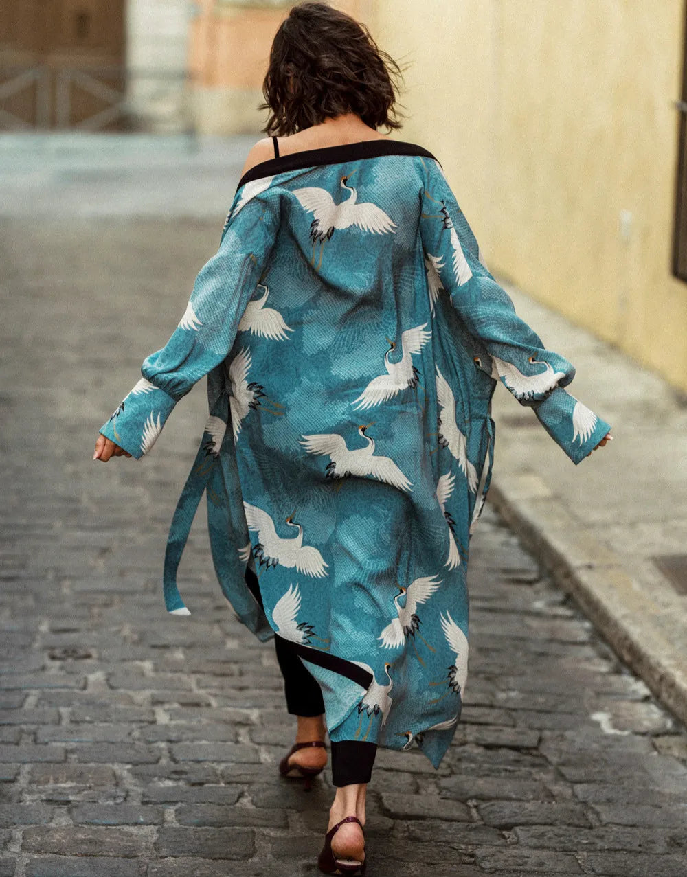 TEELYNN Women's Chiffon Floral Kimono | Long Sleeve Boho Beach Cover Up