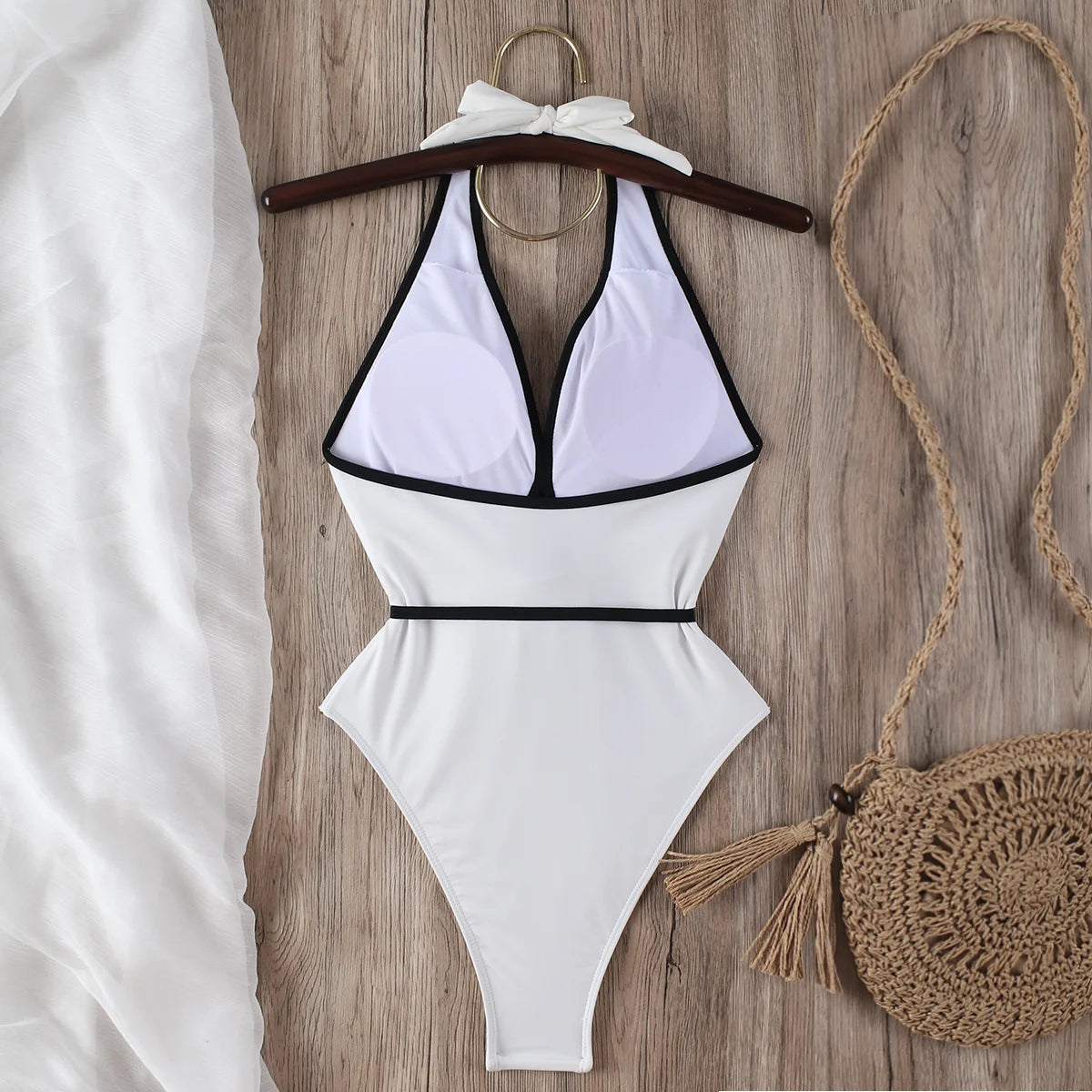 Women's Floral Halter Bandage One Piece Swimsuit | Summer Swimwear