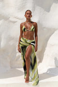 SEAURAL Women's 3-Piece Lace-Up Bikini Set | With Sheer Cover Up Swimsuit