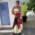 Yellow Floral Maxi Dress - Sexy Strapless & Backless with Belt | Vacation Party Beachwear