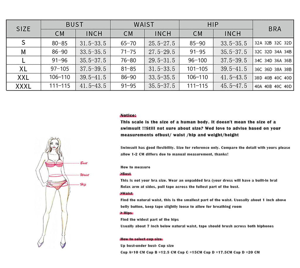 Sexy Lace-Up 3 Piece Bikini Set - Printed Push Up Swimsuit with Skirt for Women