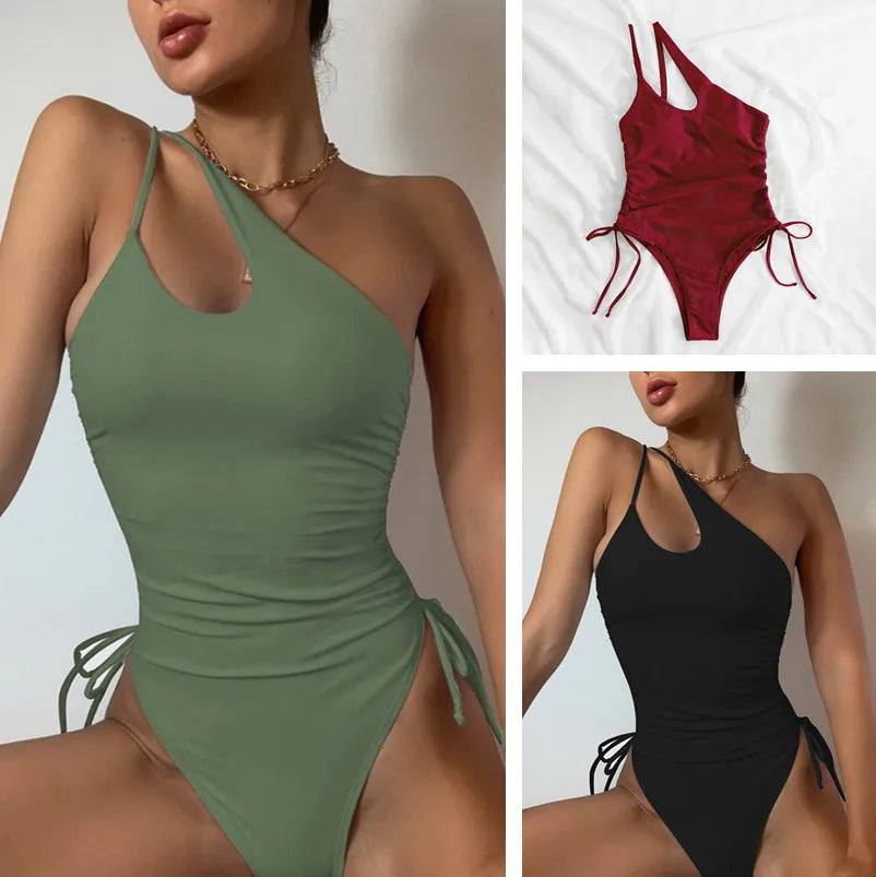 Shiny Monokini Swimsuit | Women's One-Piece Beach Swimwear