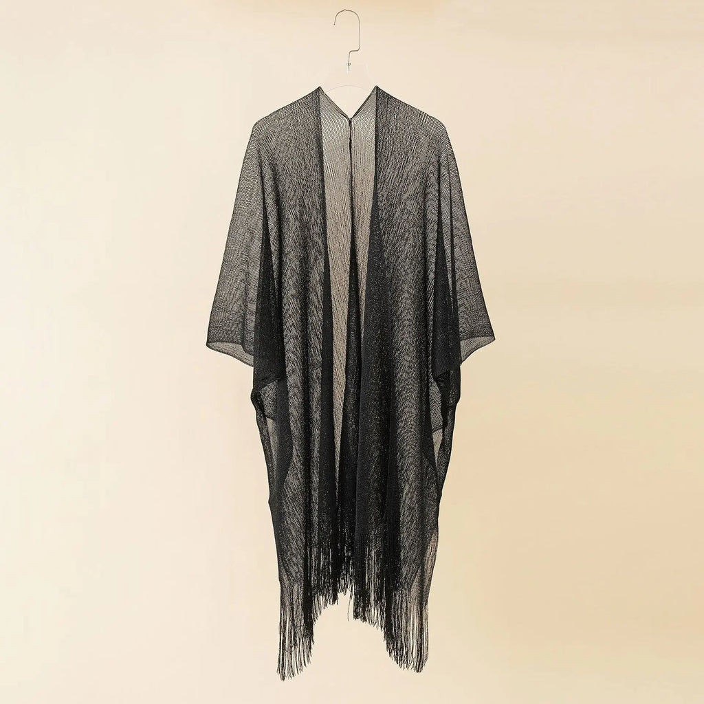 Gold Tassel Bikini Cover Up - Sexy See-Through Beach Dress Tunic for Women
