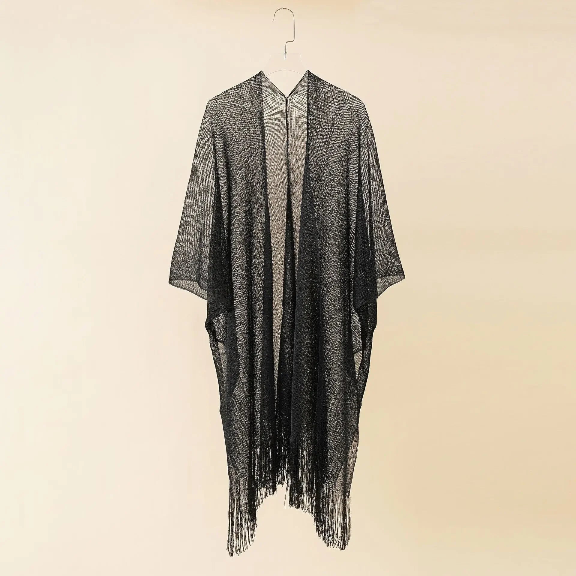 Gold Tassel Bikini Cover Up - Sexy See-Through Beach Dress Tunic for Women