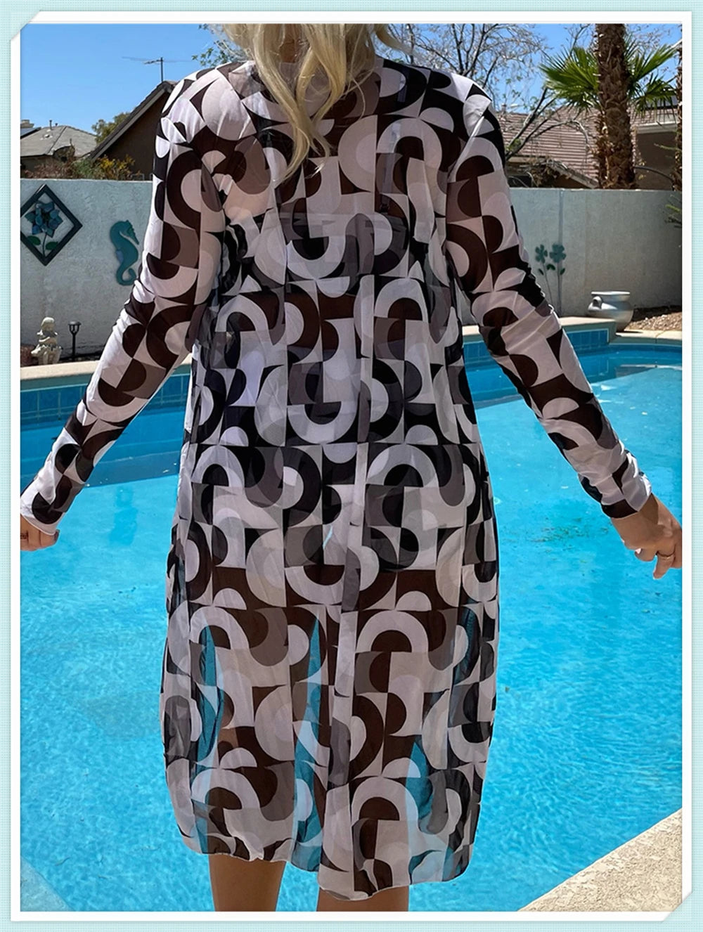 Sexy Printed 3 Piece Bikini Set - High Waist Swimsuit with Cover Up for Women