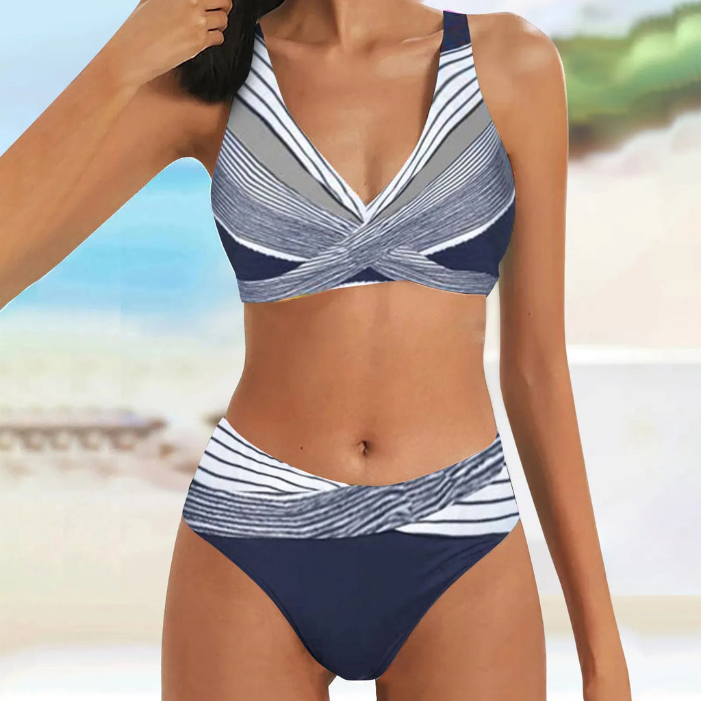 Color Block High Waist Bikini Set | Sexy Brazilian Swimsuit for Women