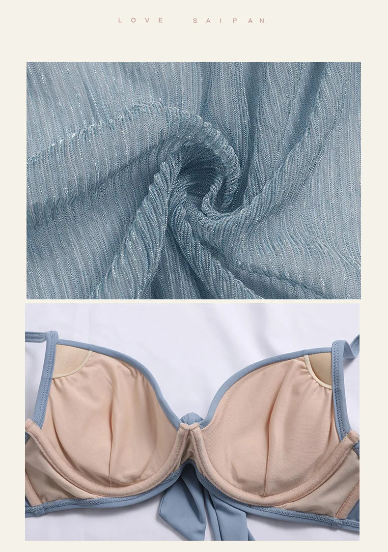 Mother-Daughter Matching Swimsuit Set | Long Sleeve Sun Protection Cover Up & Bikini 3-Piece