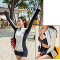 Women's 3-Piece Long Sleeve Rash Guard Set | UV Protection Zip Up Swimsuit