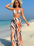 Sexy 3 Piece Bikini Set with High Split Pants - Women's Swimsuit for Beach & Swimming