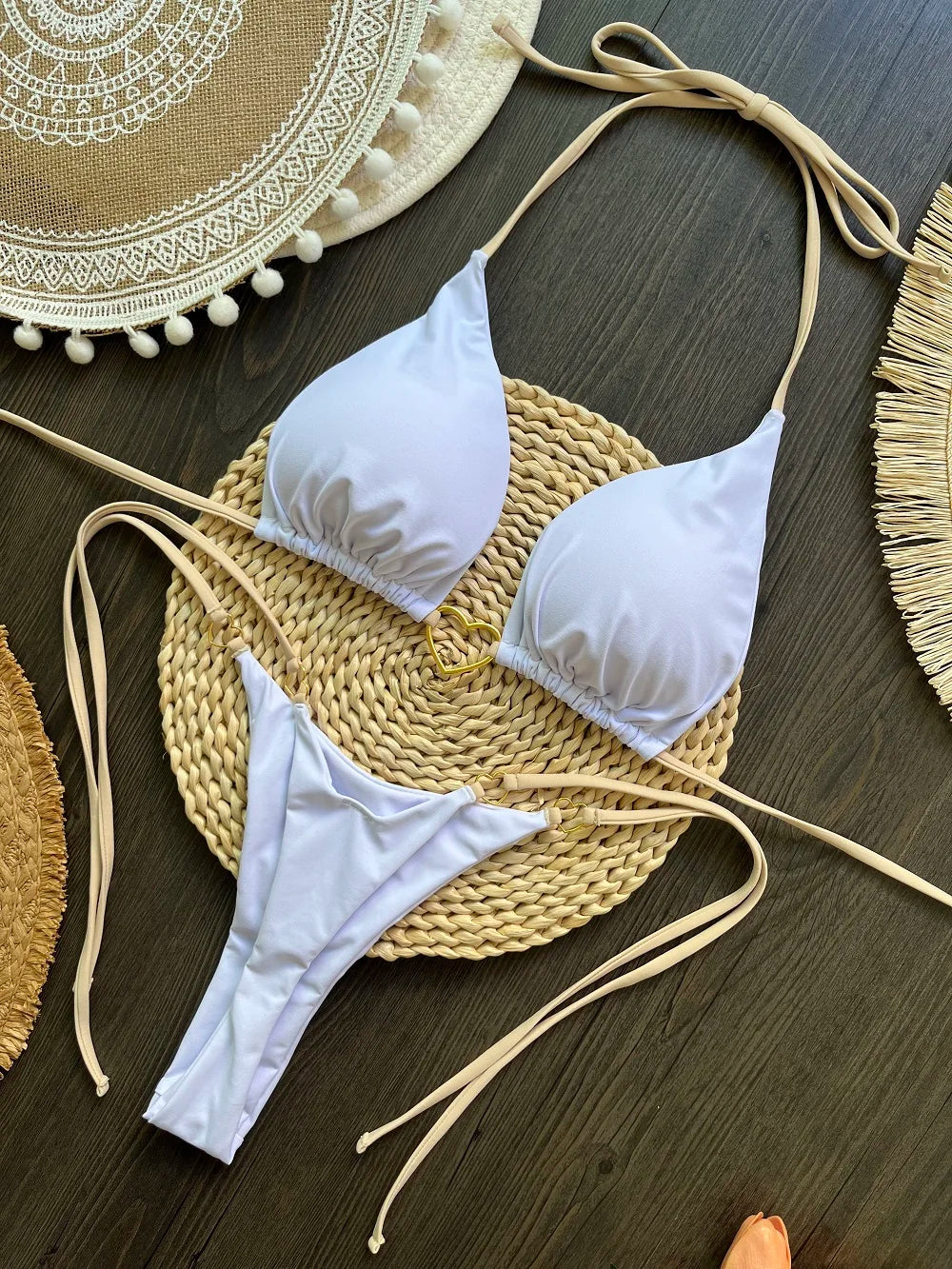 Women's Low Waist Lace Up Bikini Set | Two-Piece Swimwear