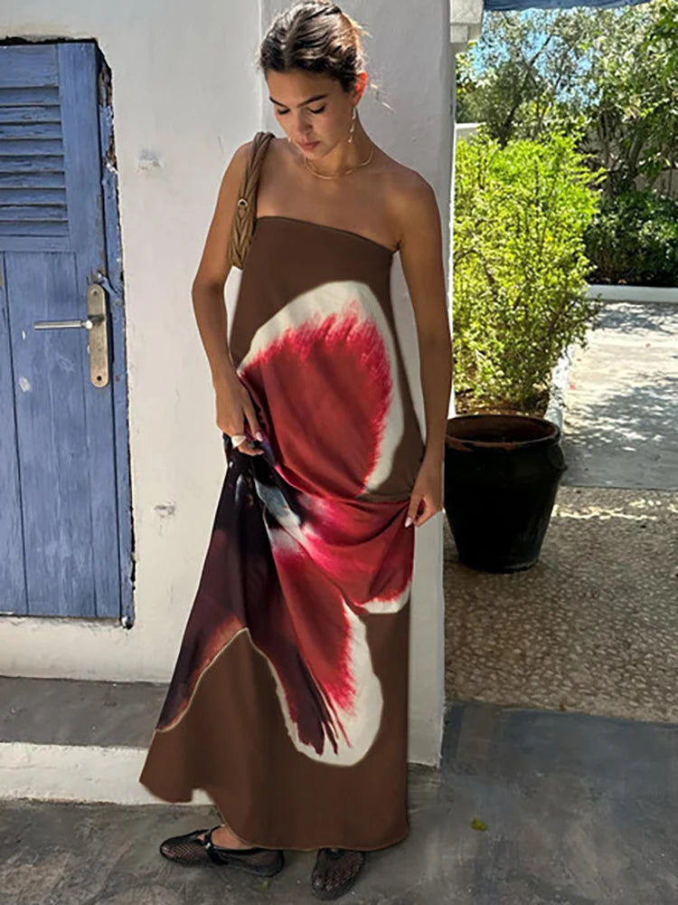 Yellow Floral Maxi Dress - Sexy Strapless & Backless with Belt | Vacation Party Beachwear