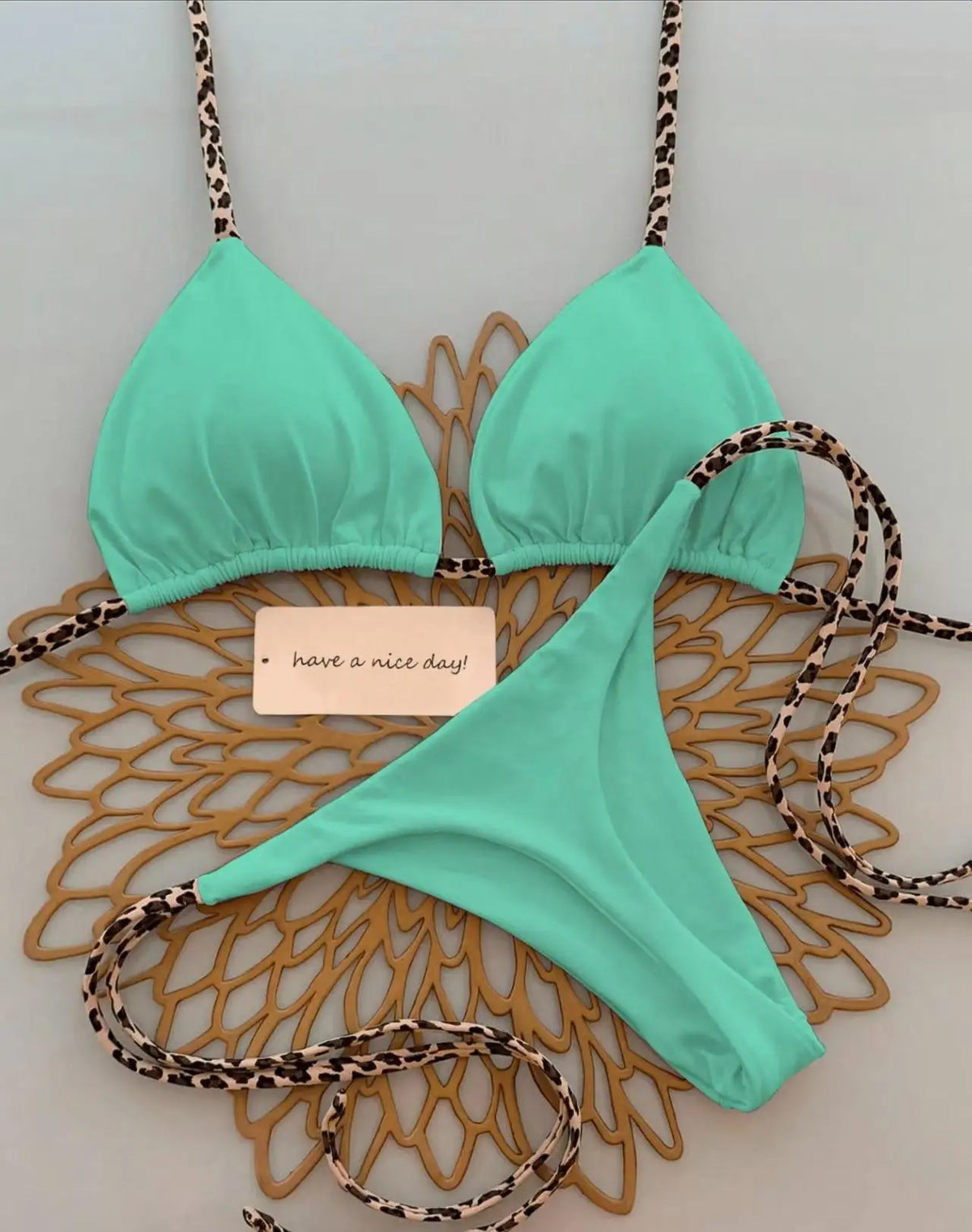Women's Leopard Print Bikini Set | Sexy Thong Swimwear for Beach Vacation