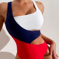 CIKINI Women's Color Contrast One Piece Swimsuit | Beach Bikini Swimwear