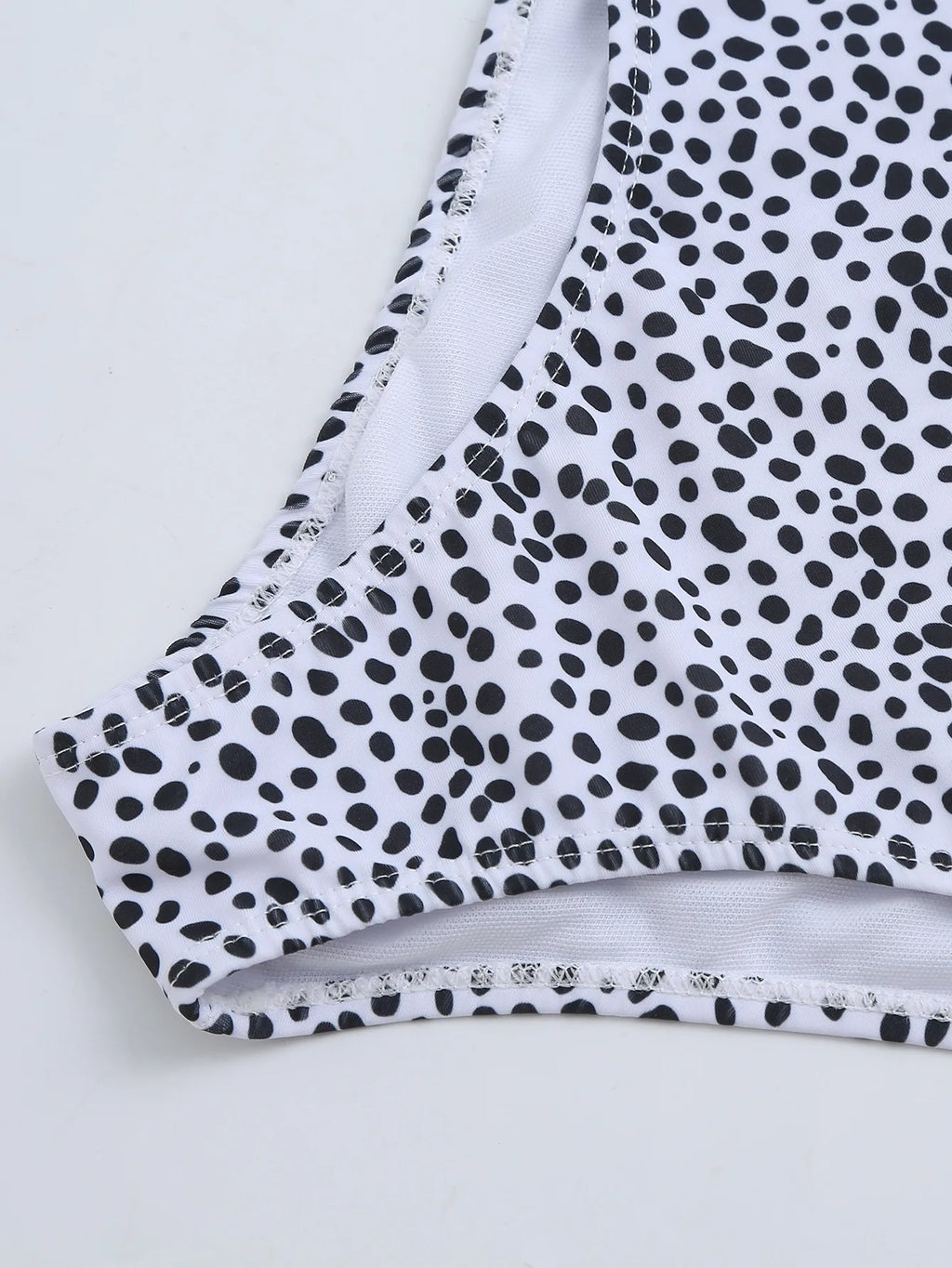 Women's Dot Print Bikini Set | High Waist Brazilian with Push Up & Lace Up