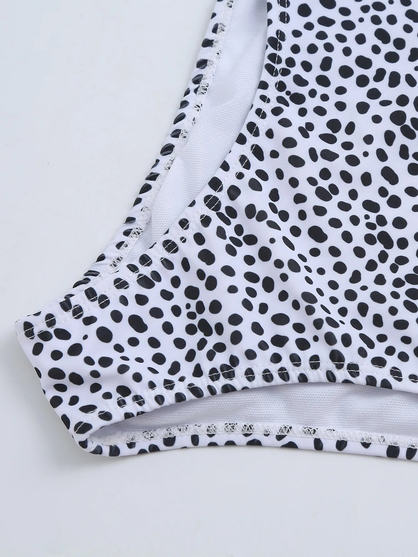 Women's Dot Print Bikini Set | High Waist Brazilian with Push Up & Lace Up