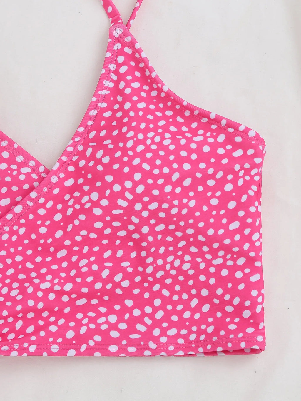 Women's Dot Print Bikini Set | High Waist Brazilian with Push Up & Lace Up