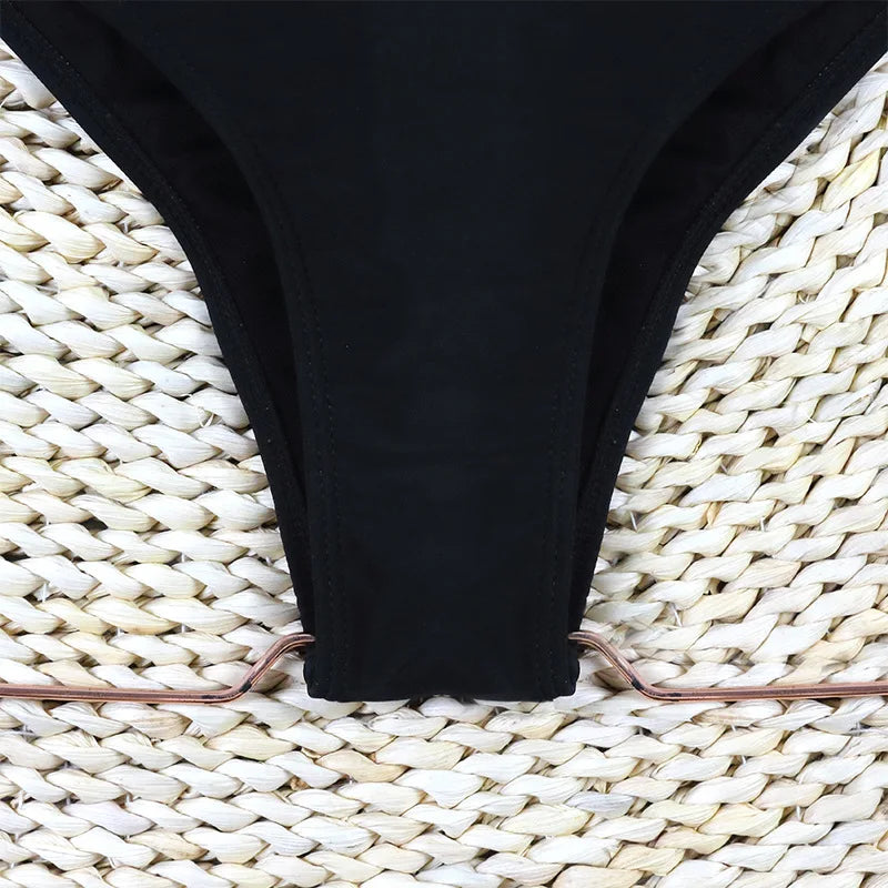 Vintage One Shoulder One Piece Swimsuit - Black Monokini Bathing Suit