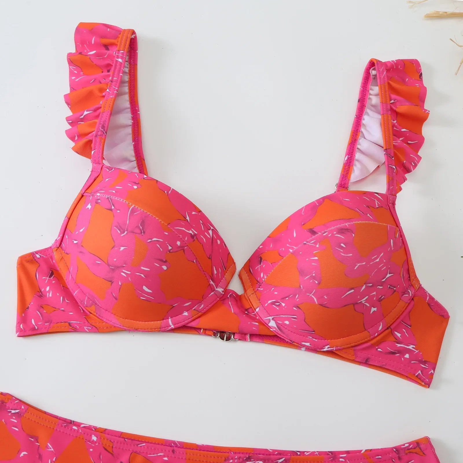 Women's Floral Ruffle Bikini Set | Push Up Swimsuit with Beach Skirt Cover Up