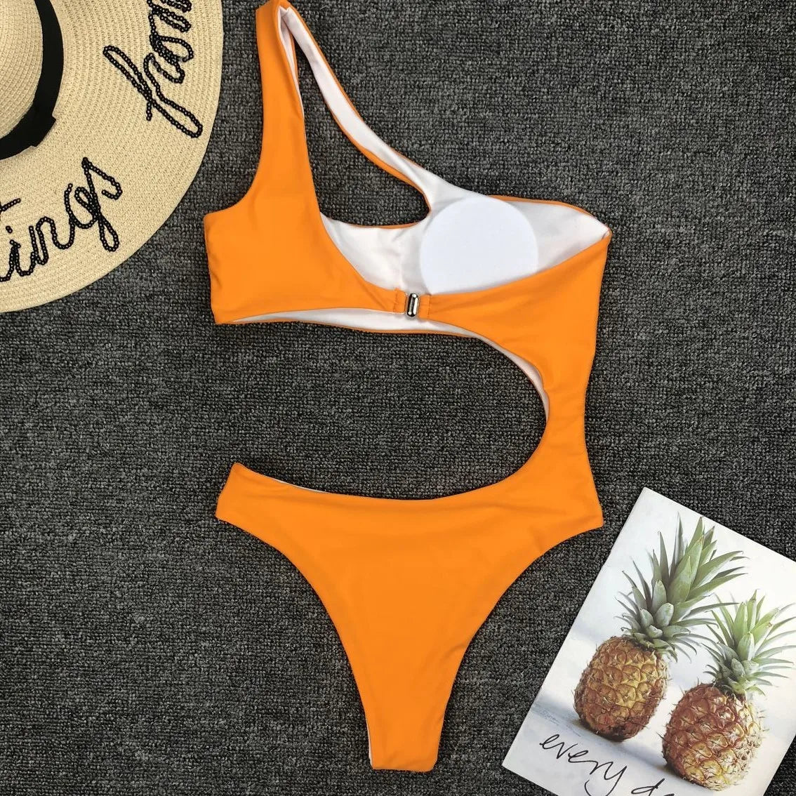 Women's Asymmetric One Shoulder One Piece Swimsuit | High Cut Monokini Swimwear