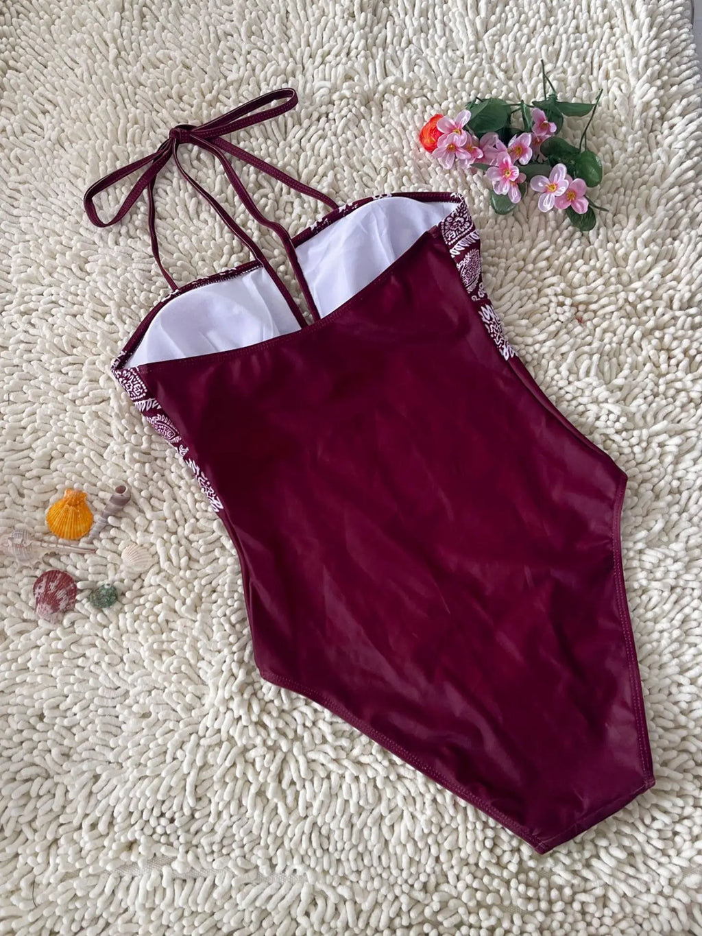 Women's Retro Floral One-Piece Swimsuit | Vintage Print Push Up Swimwear
