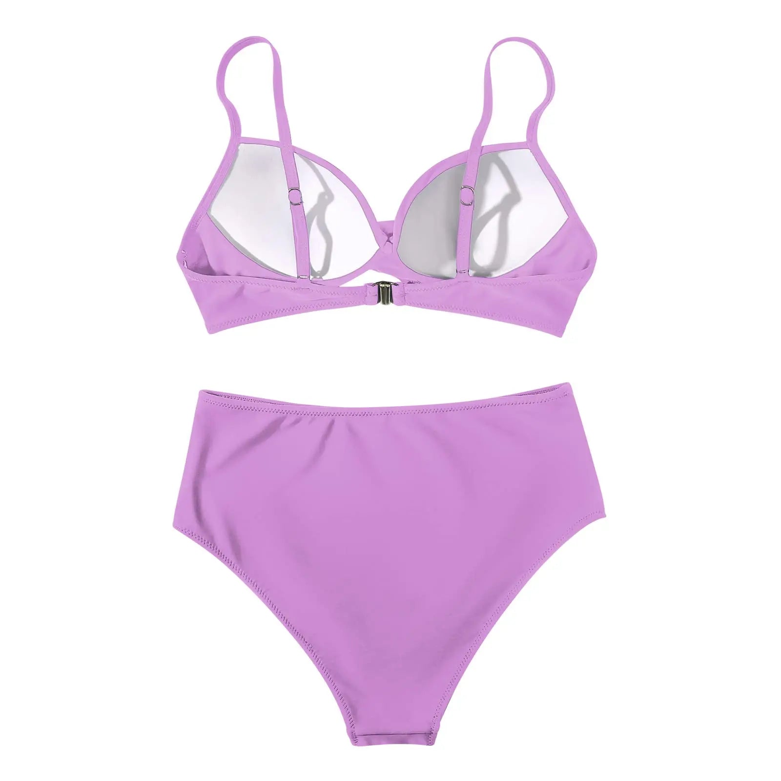 Vintage Print High Waist Bikini - Women's Push Up Swimsuit for Summer Beach
