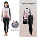 Nu-June Women's Long Sleeve Rash Guard Set | UPF 50+ Push Up Swimsuit with High Waist Bottoms