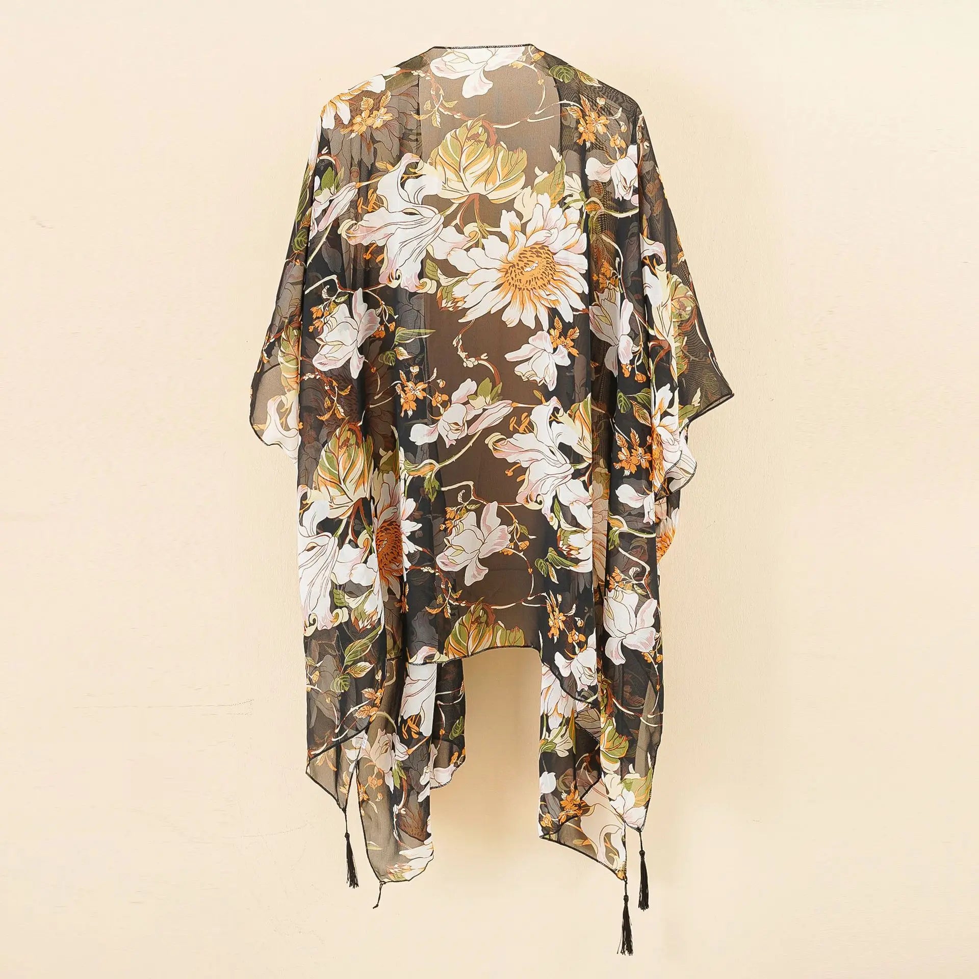 Women's Boho Tassel Kimono Cover Up | Loose Beach Swimwear Cardigan
