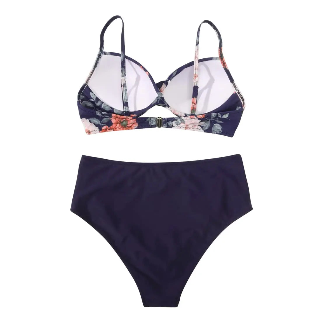 Vintage Print High Waist Bikini - Women's Push Up Swimsuit for Summer Beach