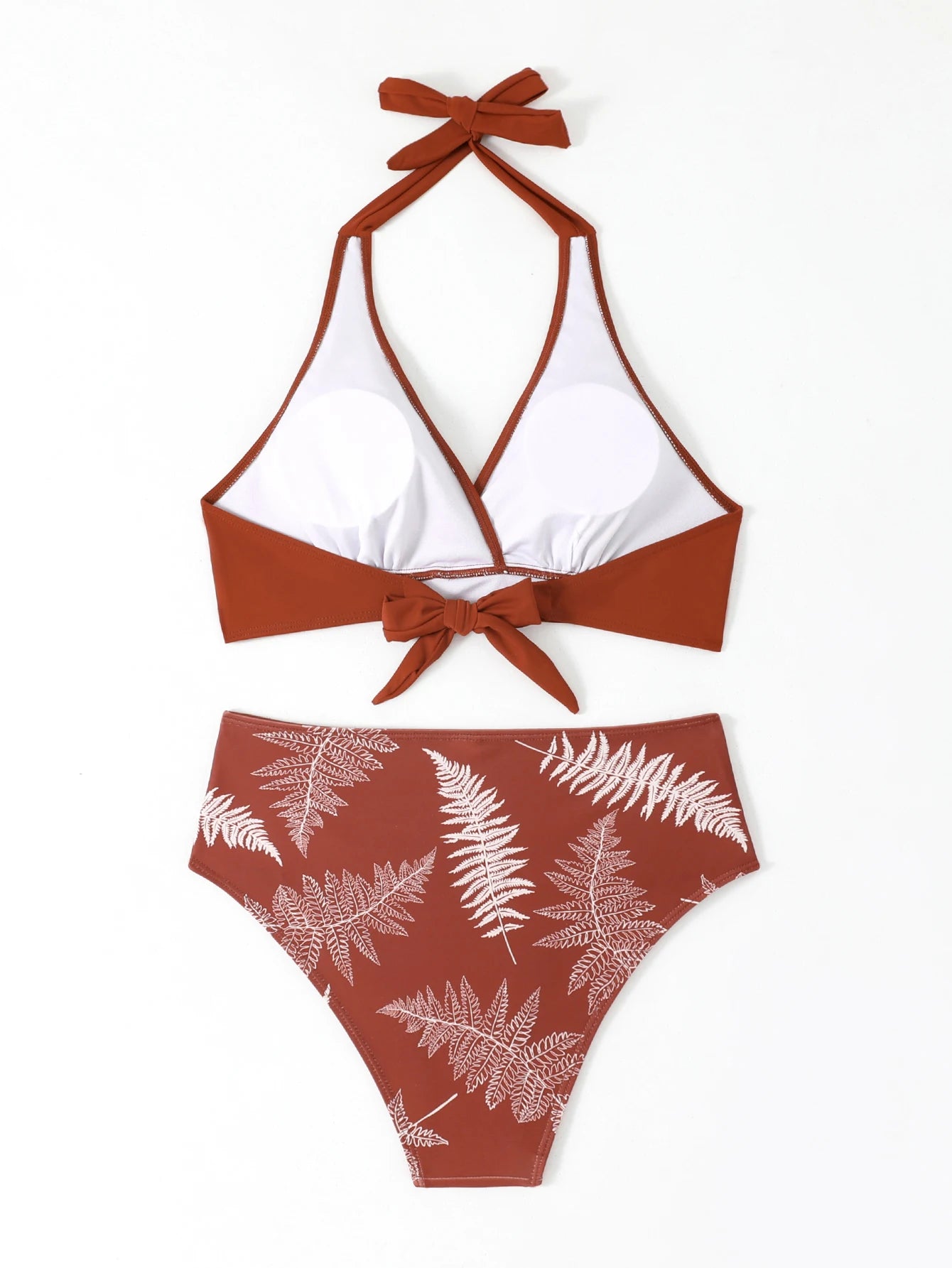 Women's High Waist Bikini Set | Padded Halter Top with Ruffle Trim | Sexy Swimwear