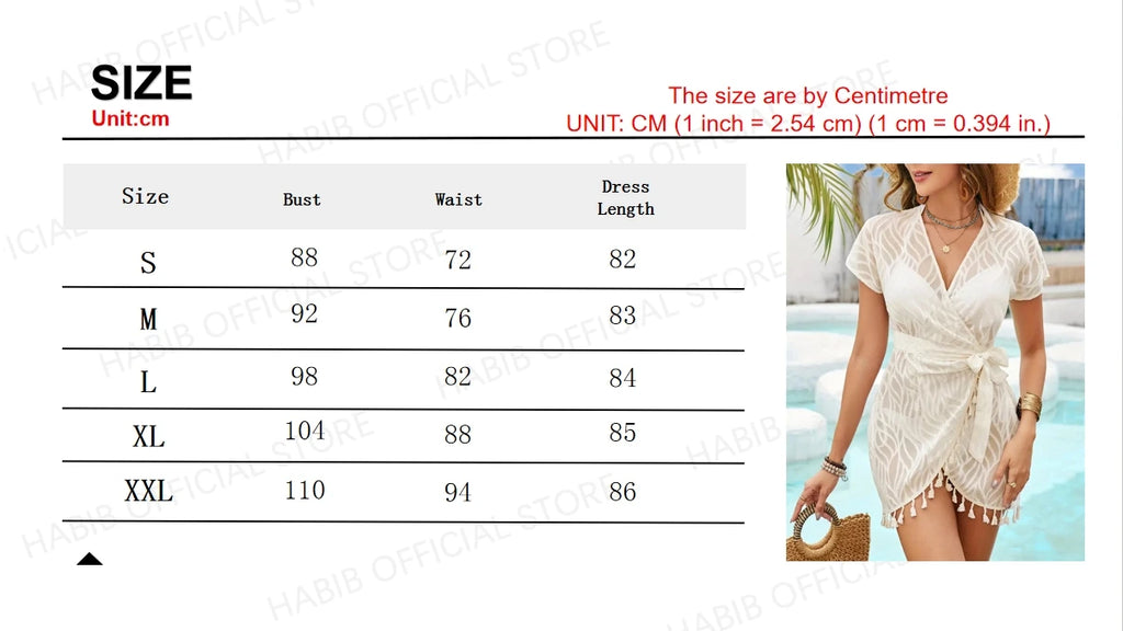 Women's White Lace Swim Cover Up | V-Neck Beach Dress