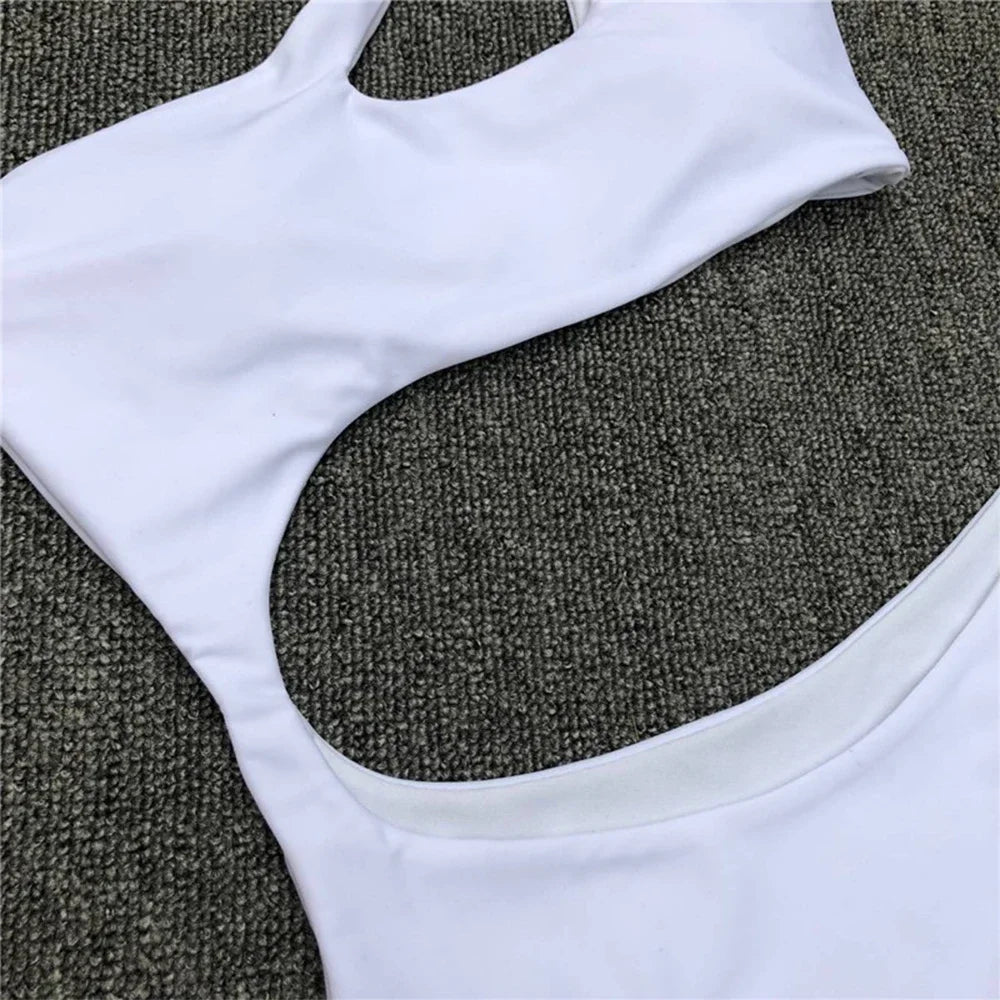 Women's Asymmetric One Shoulder One Piece Swimsuit | High Cut Monokini Swimwear