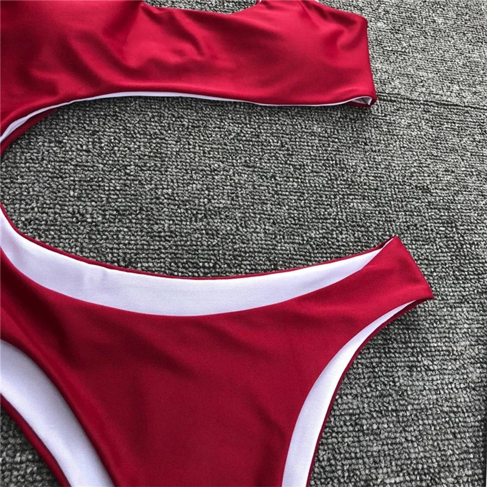 Women's Asymmetric One Shoulder One Piece Swimsuit | High Cut Monokini Swimwear