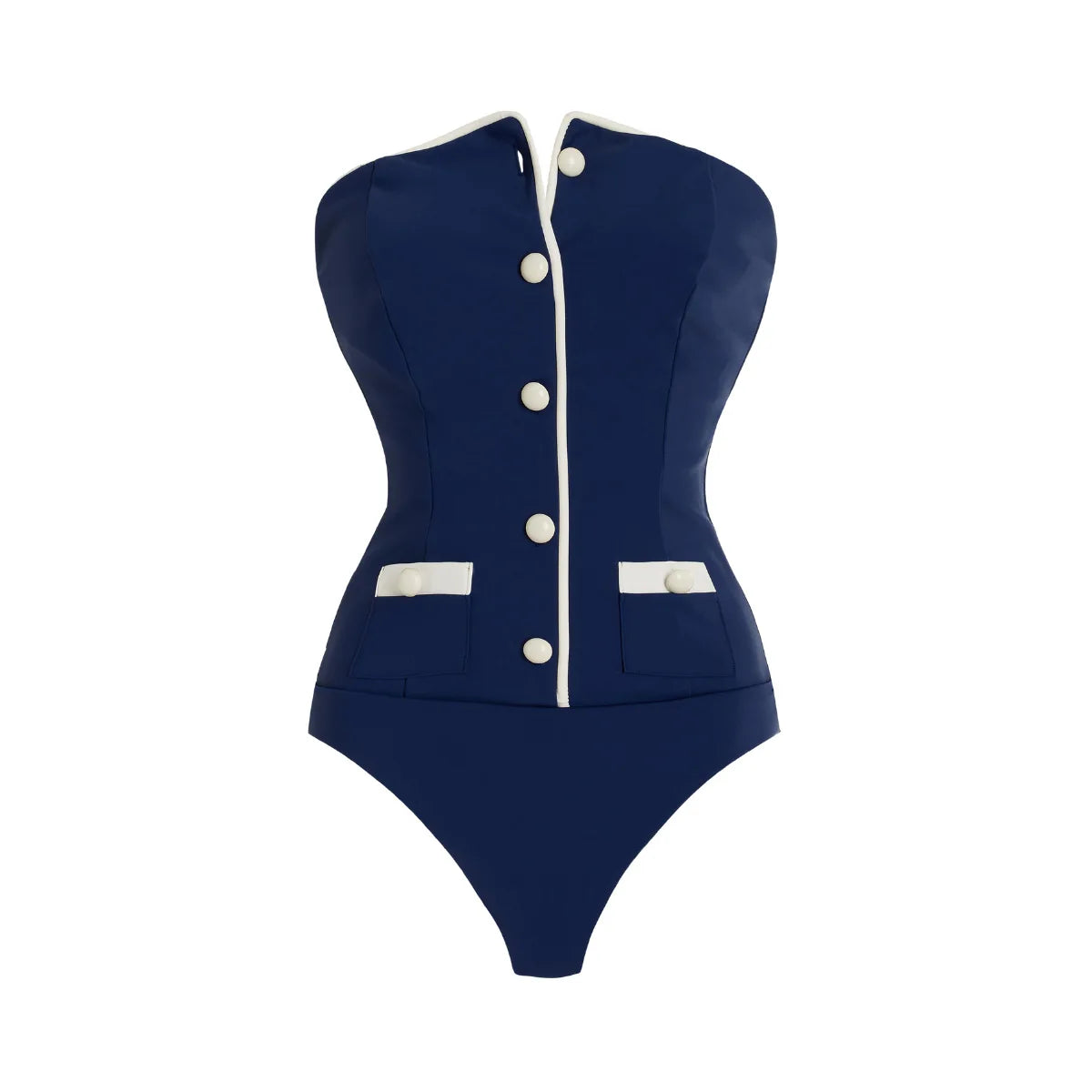 Women's Strapless One-Piece Swimsuit Set | With Shorts Two-Piece Beachwear