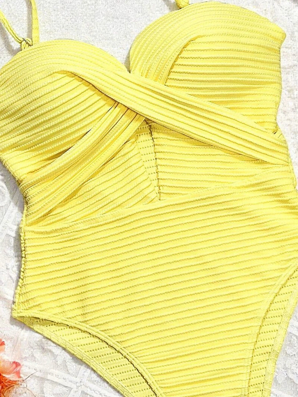 Daxiyee Women's Deep V Bandage One Piece Swimsuit | High Waist Solid Swimwear