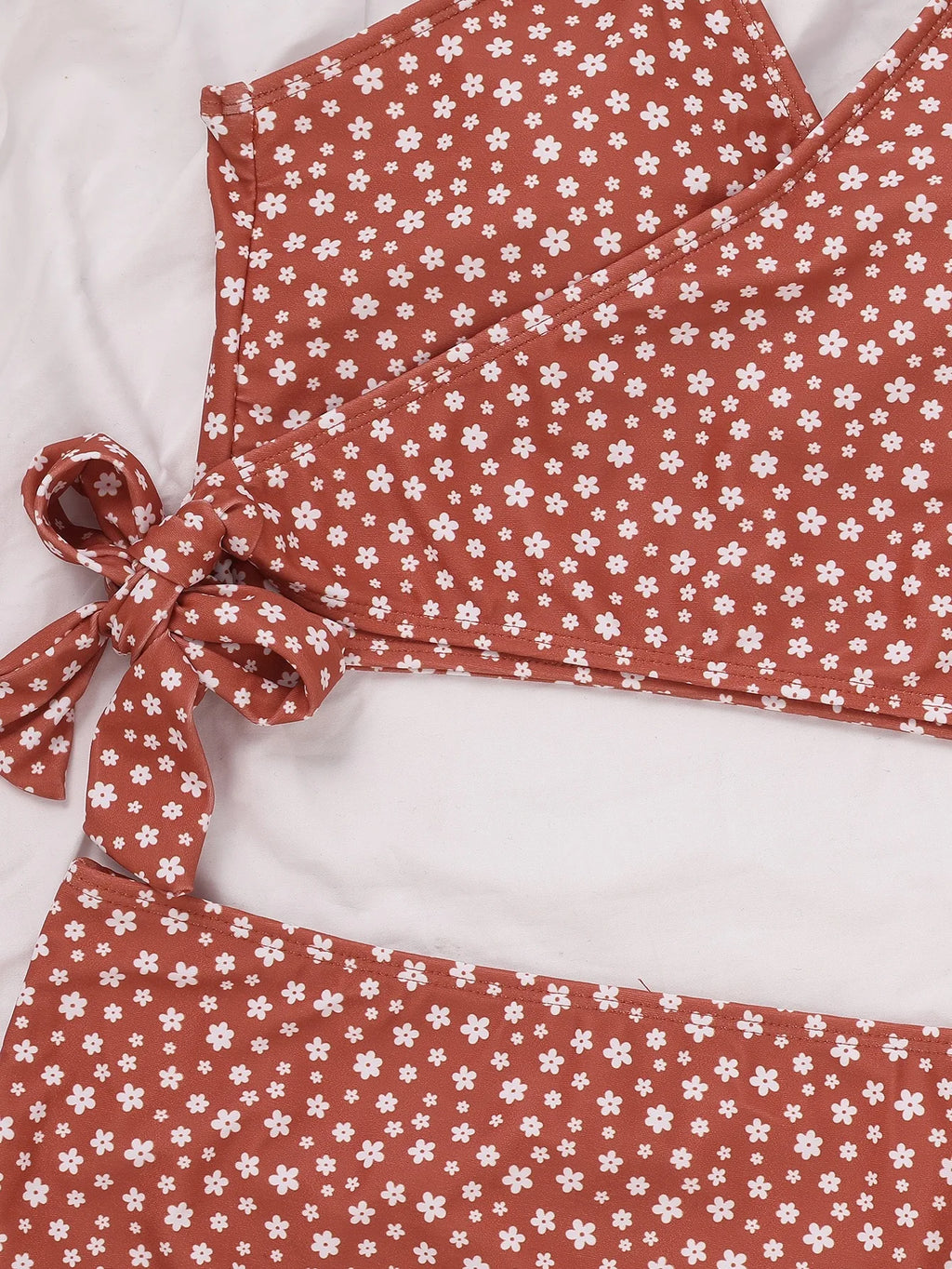 Women's Dot Print Bikini Set | High Waist Brazilian with Push Up & Lace Up