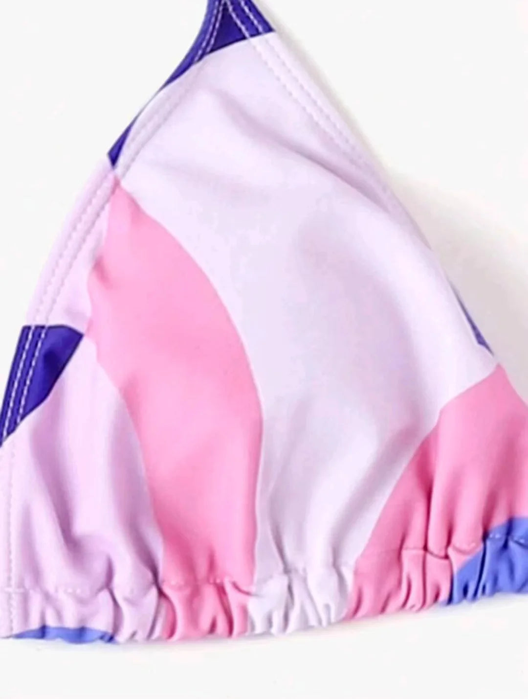 Print 3 Piece Bikini Set with Long Sleeve - Women's Cross Halter Swimwear for Beach