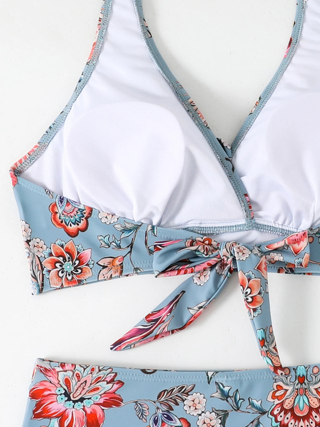 Women's High Waist Bikini Set | Padded Halter Top with Ruffle Trim | Sexy Swimwear