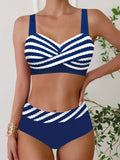 Women's Fried Dough Twists Print Bikini Set | High Waist Shorts Two Piece Swimwear S-5XL