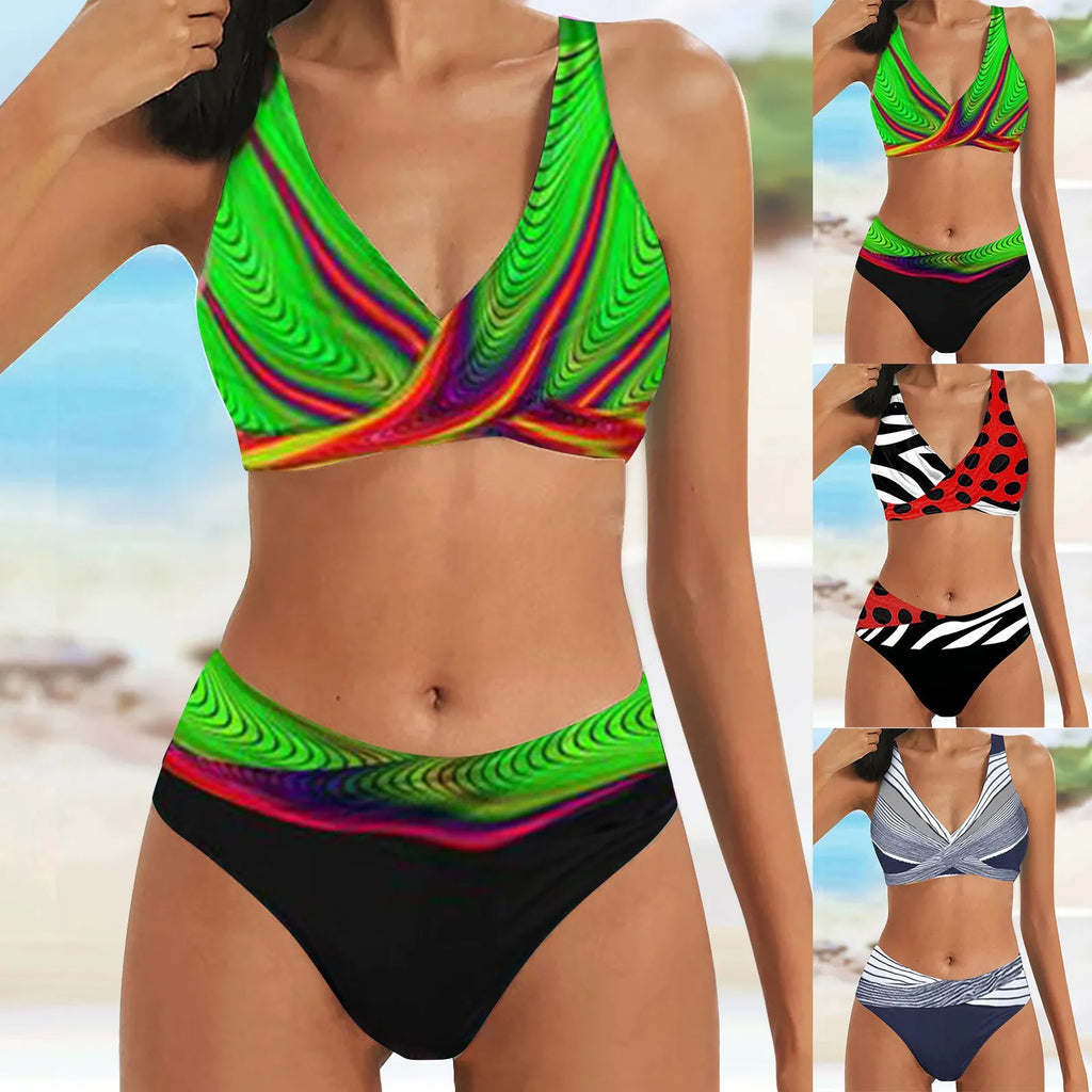 Color Block High Waist Bikini Set | Sexy Brazilian Swimsuit for Women
