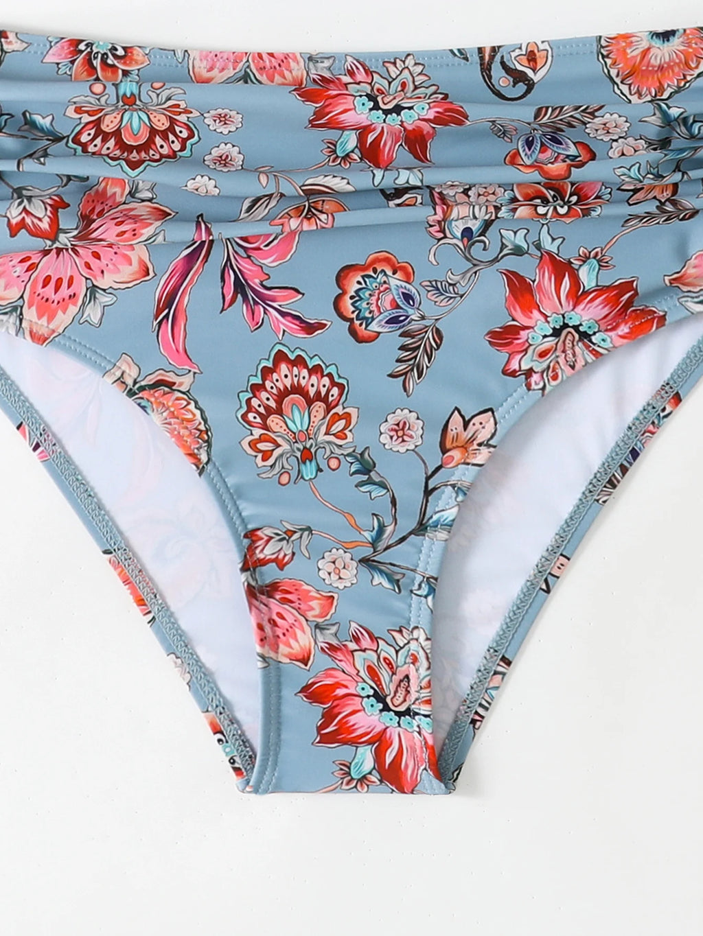 Women's High Waist Bikini Set | Padded Halter Top with Ruffle Trim | Sexy Swimwear