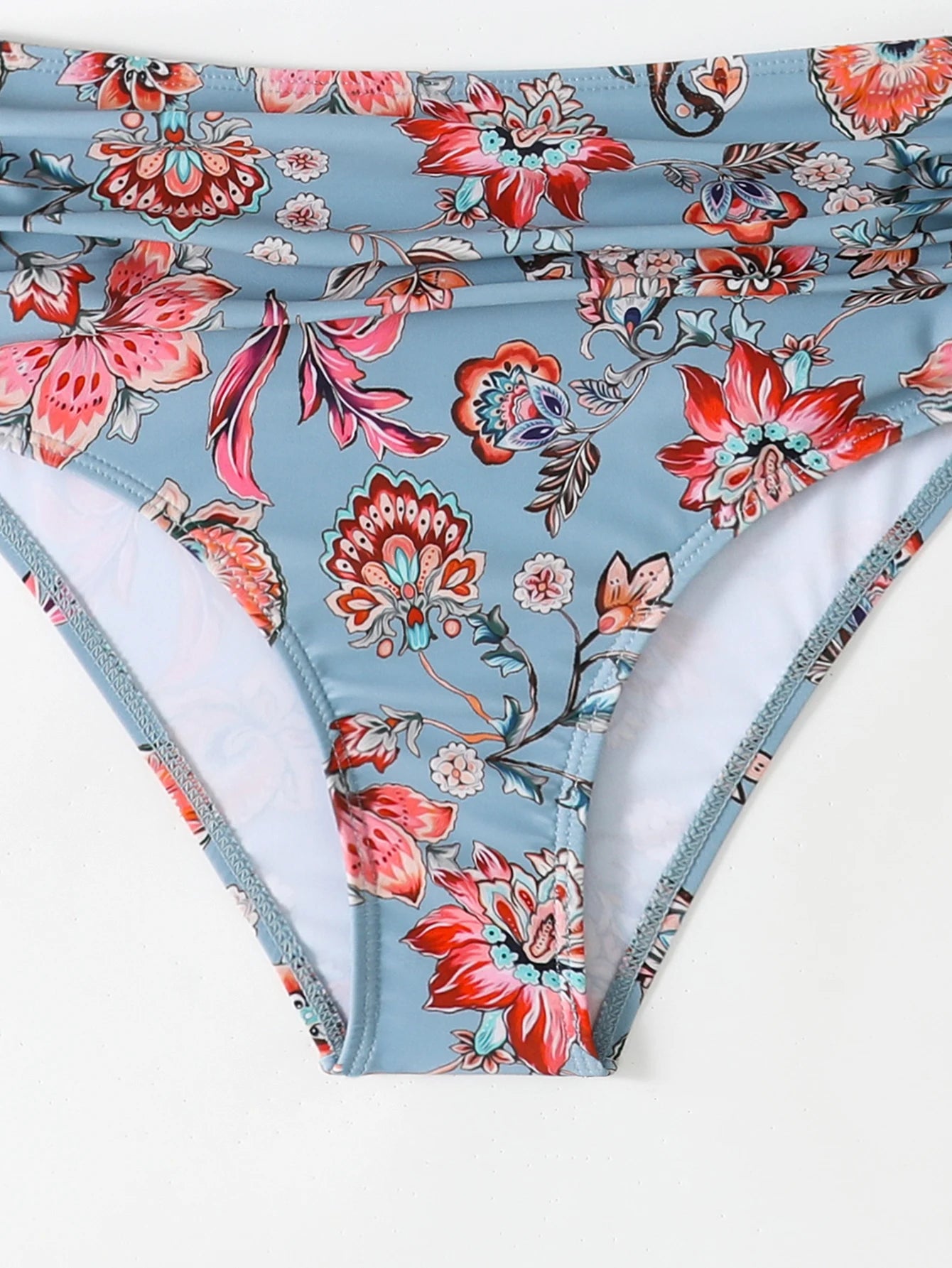 Women's High Waist Bikini Set | Padded Halter Top with Ruffle Trim | Sexy Swimwear