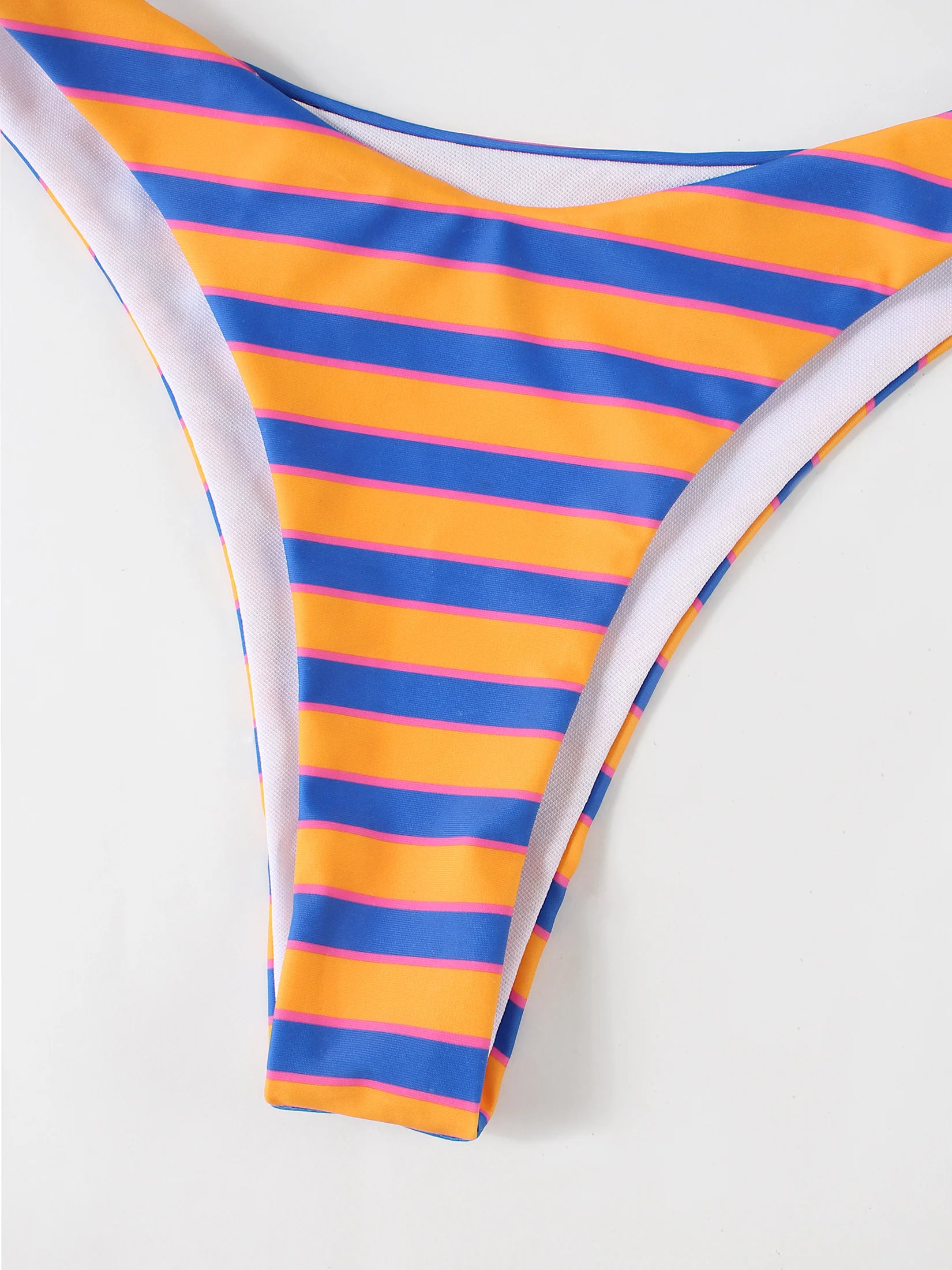 Women's Striped 3-Piece Bikini Set | Triangle Swimsuit with Mini Skirt