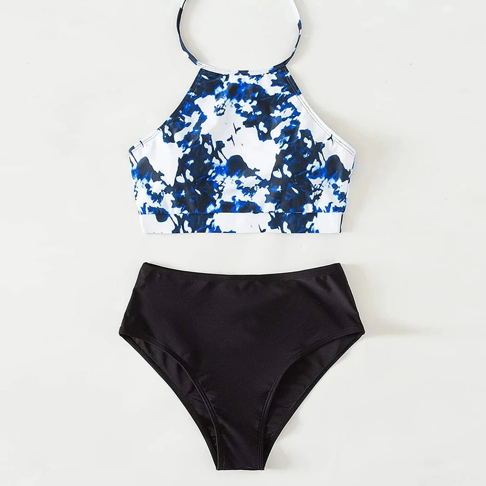Riseado Women's High Waist Bikini Set | Tie Dye Swimwear for Summer
