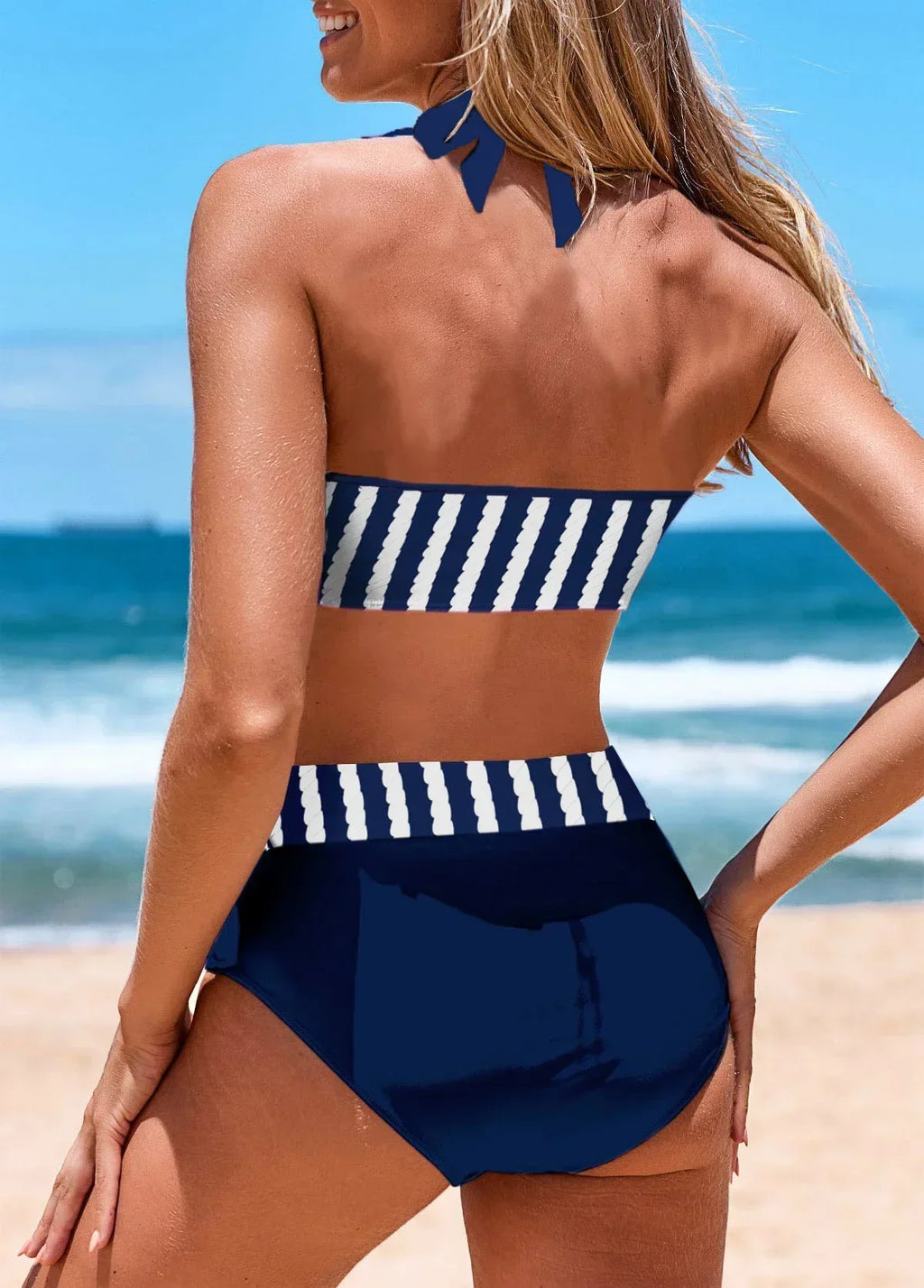 Women's Fried Dough Twists Print Bikini Set | High Waist Shorts Two Piece Swimwear S-5XL