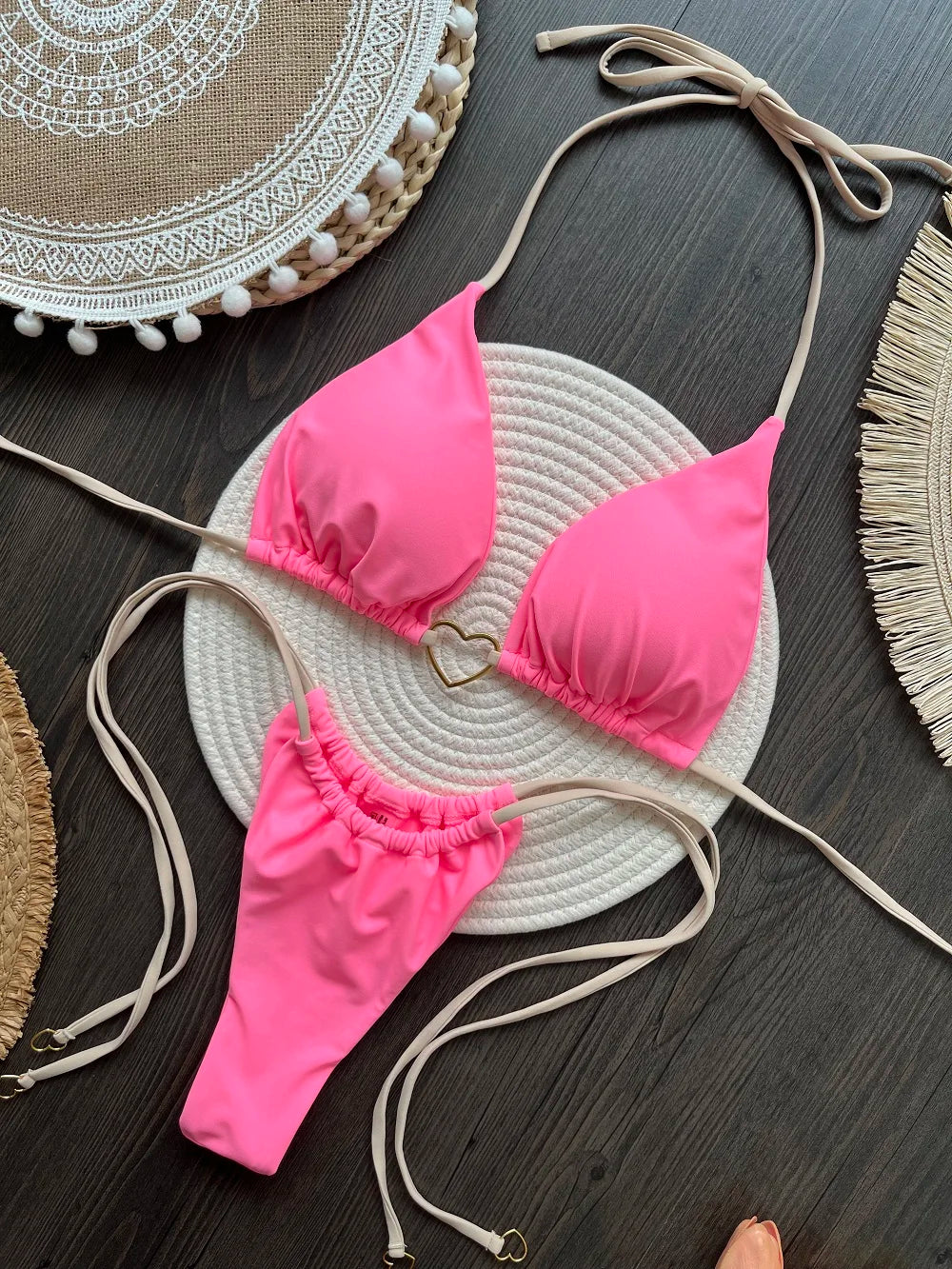 Women's Low Waist Lace Up Bikini Set | Two-Piece Swimwear