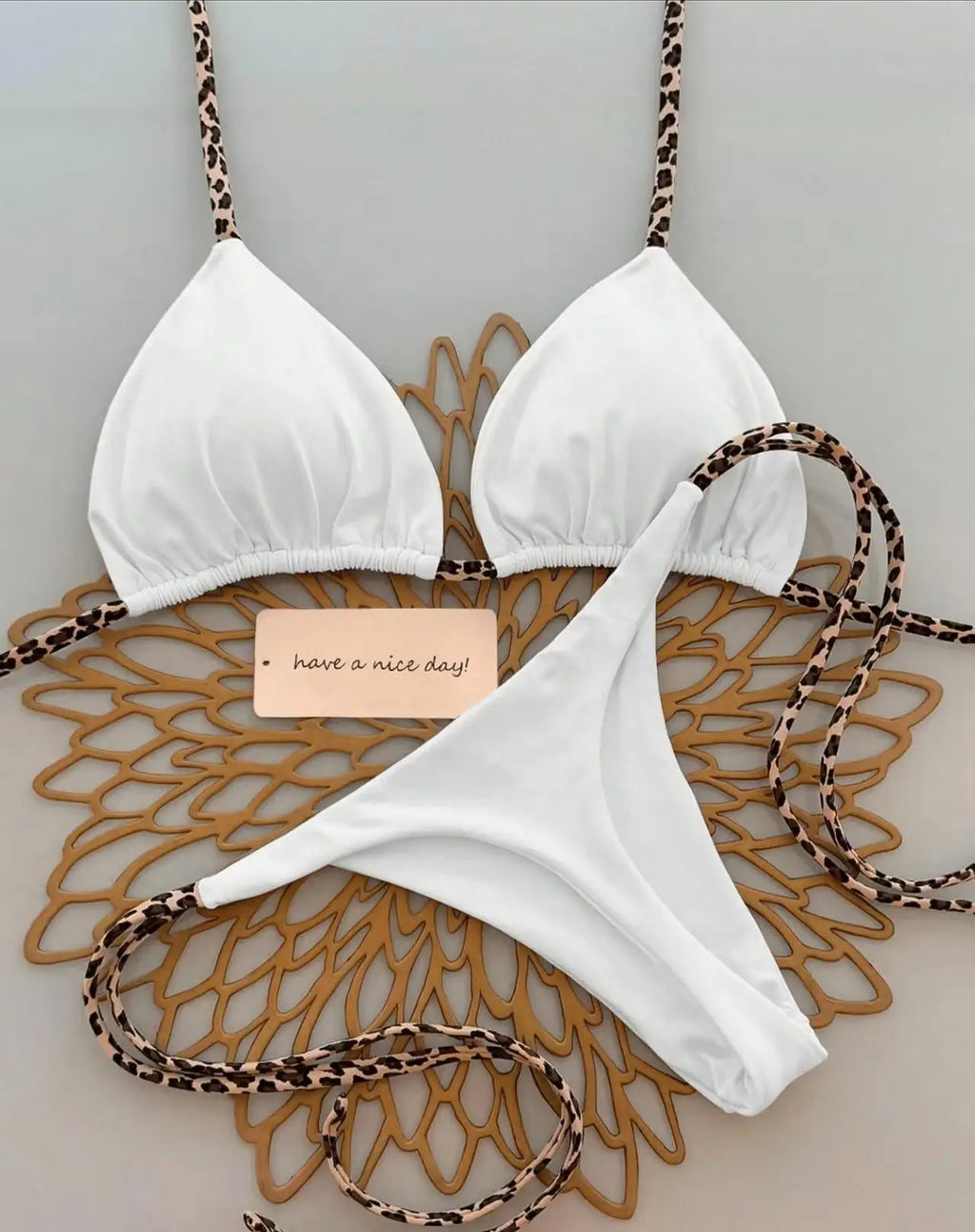 Women's Leopard Print Bikini Set | Sexy Thong Swimwear for Beach Vacation